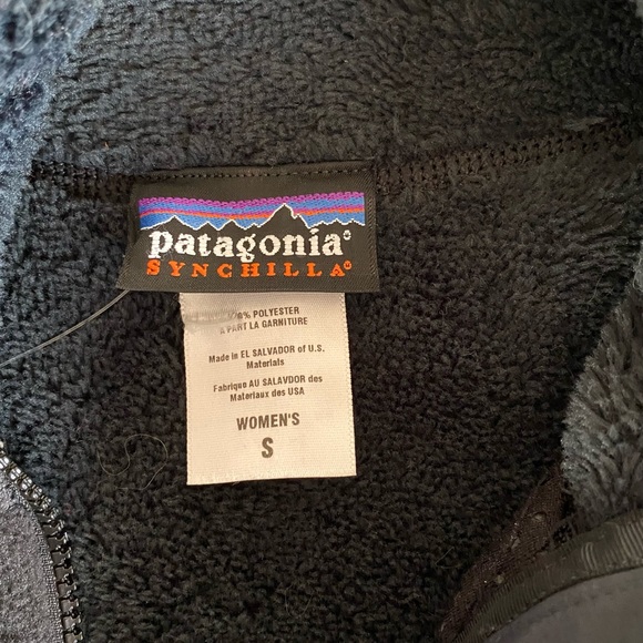 Rare Patagonia Synchilla Windzone Jacket w/ Velour Like Fleece Women Small Black - Picture 11 of 12